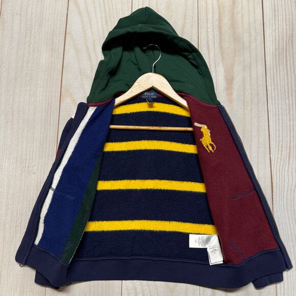 Polo Ralph Lauren Boys Size 7 Full Zip Fleece Hoody Sweatshirt Big Pony EUC - Picture 5 of 8